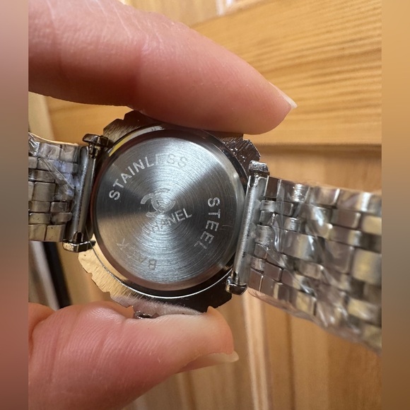 CHANEL Silver Tone Crystal-Accented Women's Watch with Matching Bracelet - Picture 10 of 17